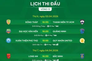 Lịch thi đấu vòng 13 giải hạng Nhất 2025-2026