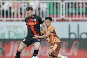 Geovanne, tác giả bàn gỡ hòa 1-1 cho Ninh Bình. Ảnh: MINH TRẦN