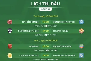 Lịch thi đấu vòng 14 giải hạng Nhất 2025-2026