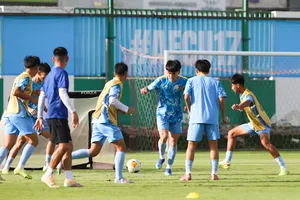 U17 Việt Nam và buổi tập cuối trước trận ra quân gặp U17 Yemen. Ảnh: ĐOÀN NHẬT