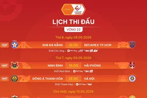 Lịch thi đấu vòng 22 V-League 2025-2026
