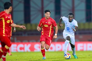 Nam Định vẫn còn cơ hội để vào chung kết khi để thua với tỷ số khít khao 1-2 tại Malaysia hồi tuần trước. Ảnh: QUANG ĐƯƠNG