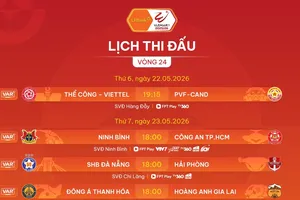 Lịch thi đấu vòng 24 LPBank V-League 2025-2026
