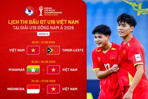 Lịch thi đấu giải U19 Đông Nam Á 2026