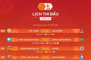Lịch thi đấu vòng 25 LPBank V-League 2025-2026