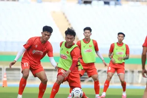 Đội tuyển Việt Nam trên sân tập ngày 4-7.