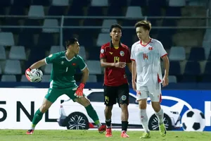 Thủ môn Lê Giang tạo sự an tâm sau hai trận đấu vừa qua. Ảnh: ANH KHOA