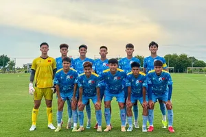 Đội hình xuất phát của U20 Việt Nam ở trận tập huấn đầu tiên vào ngày 9-8.