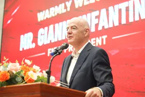 Chủ tịch Gianni Infantino phát biểu tại sự kiện