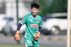 Thủ môn Kim Thanh, một trong những gương mặt kỳ cựu của đội tuyển nữ Việt Nam. Ảnh: ĐÔNG HUYỀN