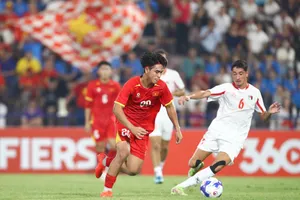 U20 Việt Nam để thua đáng tiếc trước U20 Palestine vào những phút cuối trận (Ảnh: ĐOÀN NHẬT)