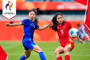 Đội tuyển nữ Việt Nam thua Đài Loan (TQ) 1-2 ở trận ra quân ASIAD 20. Ảnh: Aseanfootball