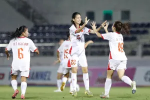 U17 nữ Việt Nam thắng áp đảo U17 nữ Quần đảo Bắc Mariana. Ảnh: ĐÔNG HUYỀN