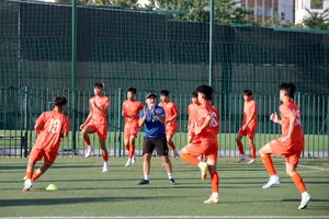 U15 Việt Nam tích cực tập luyện chuẩn bị tham dự World Cup & Festival 2026. Ảnh: VFF