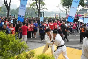 Những hoạt động tại ngày hội toàn dân tập luyện thể thao 2026. Ảnh: THÁI DƯƠNG