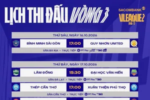 Lịch thi đấu vòng 3 giải hạng Nhất 2026-2027