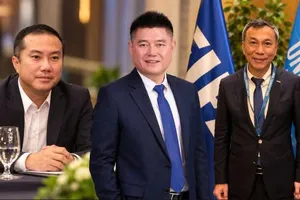 Ba ứng viên cho ghế Chủ tịch VFF (từ trái sang): Ông Nguyễn Xuân Vũ, ông Nguyễn Đức Thụy và ông Trần Quốc Tuấn.