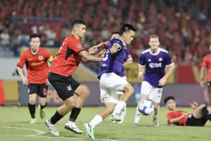Không trực tiếp ghi bàn nhưng Quyết "rừng" xứng đáng là thủ lĩnh của Hà Nội FC. Ảnh: MINH HOÀNG