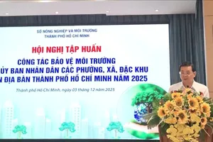 Giám đốc Sở NN-MT Nguyễn Toàn Thắng phát biểu khai mạc hội nghị, 