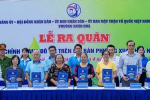 Lễ ra quân thực hiện chỉnh trang đô thị năm 2026 tại phường Xuân Hòa, TPHCM. Ảnh: THX