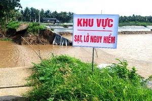 Vĩnh Long ghi nhận 166 điểm sạt lở từ đầu năm đến nay. Ảnh: TÍN HUY