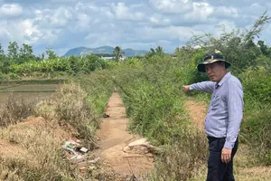 Kênh hồ chứa Tân Điền, xã Ia Chim bị vùi lấp