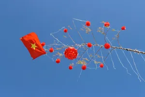 Gia Lai: Người dân dựng cây nêu sặc sỡ đón tết