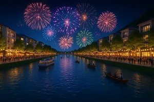 Phối cảnh đêm thuộc quần thể sinh thái và đô thị Bà Nà - Suối Mơ