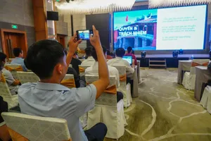 Đại biểu, khách mời tham dự lễ phát động cuộc thi. Ảnh: XUÂN QUỲNH