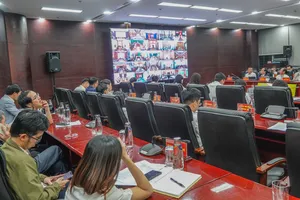 Hội nghị được tổ chức theo hình thức trực tiếp kết hợp trực tuyến. Ảnh: XUÂN QUỲNH