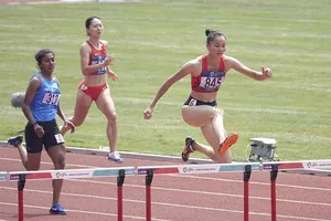 Quách Thị Lan (845) phá kỷ lục quốc gia ở vòng loại cự ly 400m rào nữ tại Asiad 2018. Ảnh: DŨNG PHƯƠNG
