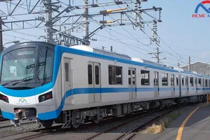 Hình ảnh đoàn tàu đầu tiên thuộc tuyến Metro số 1. Ảnh: HCMC Metro