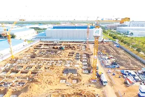 Công trình COBI CIF đổ thành công khối bê tông sàn 2.000m3