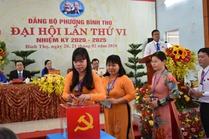 Đại hội đại biểu Đảng bộ phường Bình Thọ (quận Thủ Đức, TPHCM) đã thí điểm bầu trực tiếp bí thư. Ảnh: KIỀU PHONG