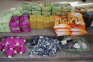 Tang vật gần 90 kg ma túy được lực lượng chức năng bắt giữ. Ảnh: TTXVN