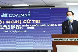 Ông Lê Viết Hải - Chủ tịch Hiệp hội Xây dựng và Vật liệu Xây dựng TPHCM (SACA), Chủ tịch HĐQT Tập đoàn Xây dựng Hòa Bình được Hiệp hội doanh nghiệp TPHCM giới thiệu ứng cử  đại biểu quốc hội khóa XV