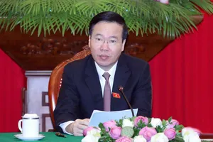 Thường trực Ban Bí thư Võ Văn Thưởng phát biểu tại buổi hội đàm trực tuyến với Thường trực Ban Bí thư Đảng Cộng sản Cuba Roberto Morales Ojeda. Ảnh: TTXVN