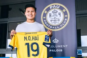 Quang Hải ra mắt Pau FC vào tối qua 29-5 (theo giờ Việt Nam). ẢNH: FBNV