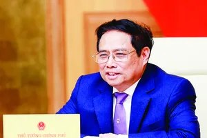 Thủ tướng Phạm Minh Chính phát biểu tại buổi tiếp đoàn doanh nghiệp Hội đồng Kinh doanh EU-ASEAN và EuroCham Việt Nam. Ảnh: TTXVN