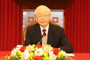 Tổng Bí thư Nguyễn Phú Trọng trong buổi điện đàm cấp cao với Tổng thống Hoa Kỳ Joe Biden