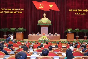 Tổng Bí thư Nguyễn Phú Trọng phát biểu khai mạc Hội nghị Trung ương giữa nhiệm kỳ khóa XIII, sáng 15-5. Ảnh: VIẾT CHUNG