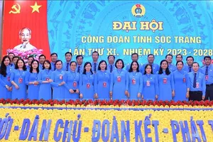 Ban chấp hành Công đoàn tỉnh Sóc Trăng nhiệm kỳ 2023-2028. Ảnh: TTXVN