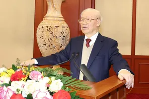 Tổng Bí thư Nguyễn Phú Trọng phát biểu tại cuộc họp. Ảnh: TTXVN