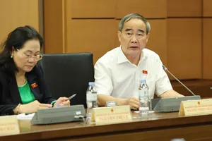 Đoàn đại biểu Quốc hội TPHCM thảo luận tại tổ, chiều 25-6. Ảnh: QUANG PHÚC