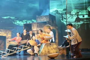 Cảnh trong vở nhạc kịch Bỉ vỏ (Đoàn Ca múa Hải Phòng) dựa theo tiểu thuyết cùng tên của nhà văn Nguyên Hồng