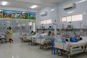 Bệnh nhi đang điều trị tại Bệnh viện Nhi đồng Đồng Nai. Ảnh: TTXVN