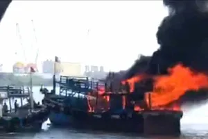 Hiện trường vụ hỏa hoạn. Ảnh: CTV