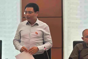 Các đại biểu Quốc hội thảo luận tại tổ chiều 15-5. Ảnh: LÂM NGUYÊN