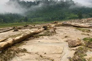 Cận cảnh trận lũ quét tràn qua bản rẻo cao ở Nghệ An