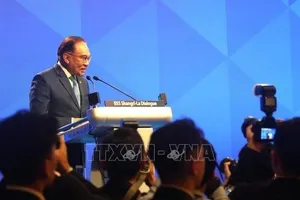 Thủ tướng Malaysia Anwar Ibrahim phát biểu. Ảnh: TTXVN